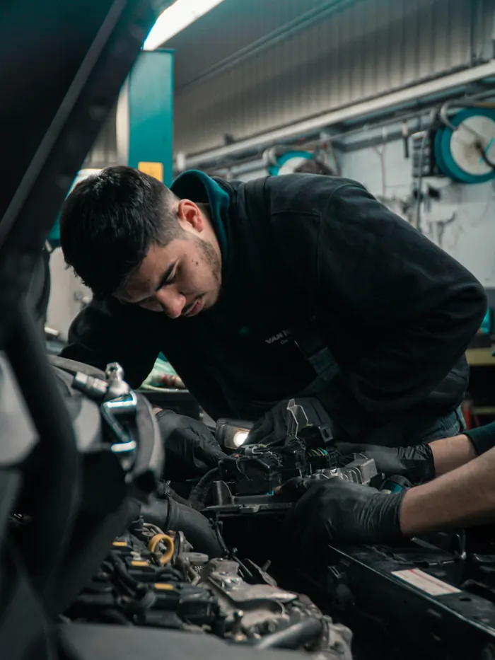 Mechanic working on an engine